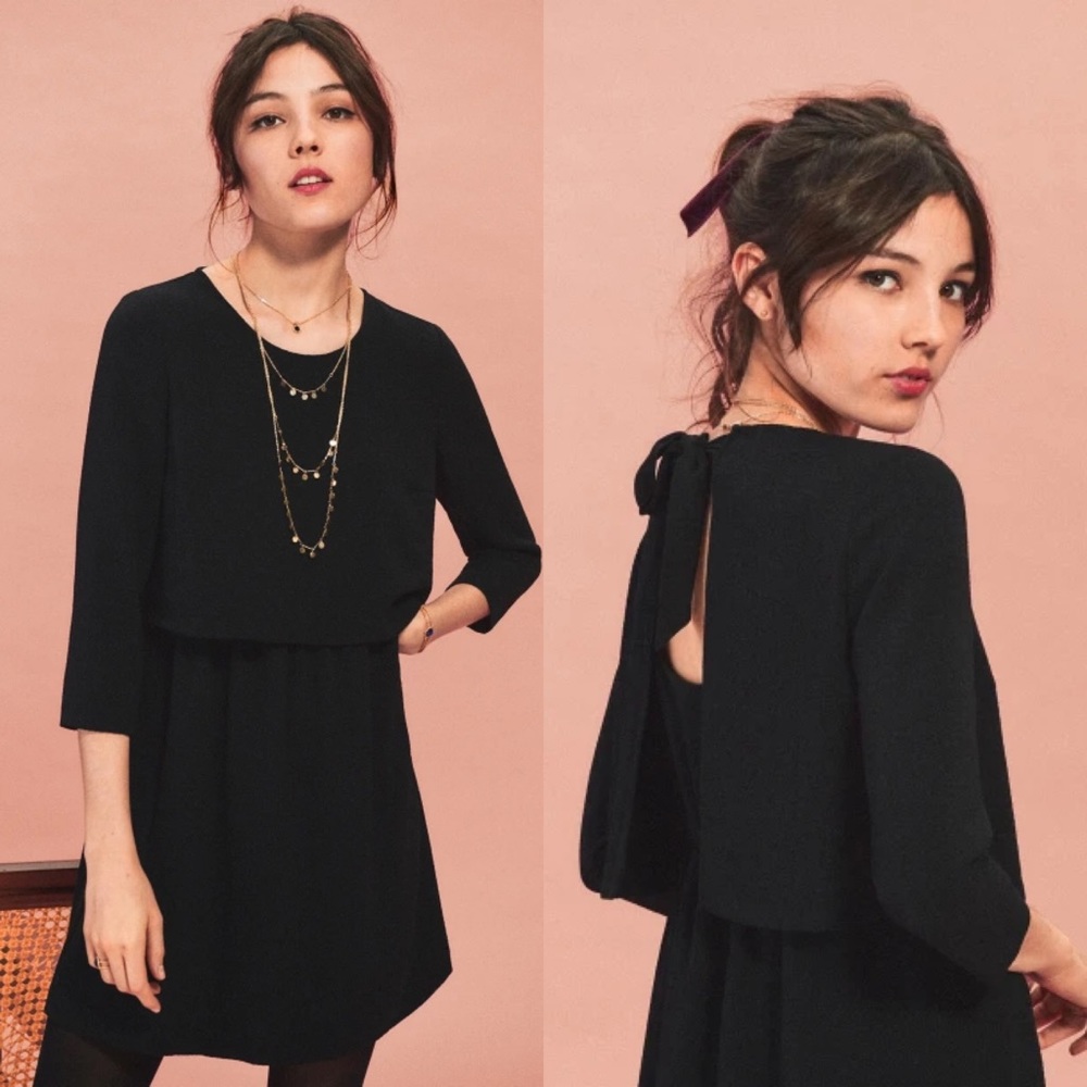 SEZANE Ebana Black Dress
